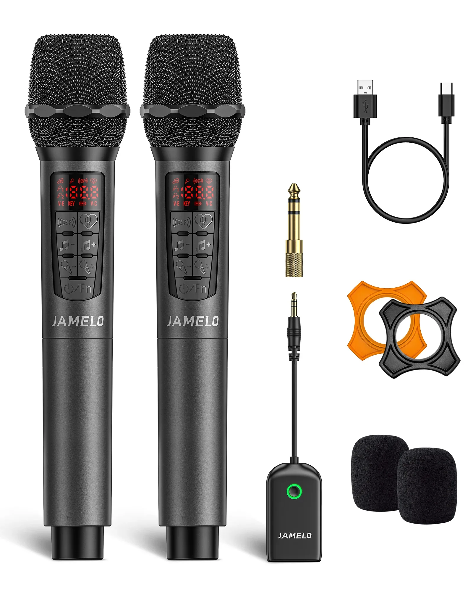 Беспроводной микрофон Jamelo - автоматическая частота, профессиональная микрофонная система для караоке для пения Dj, церковной вечеринки