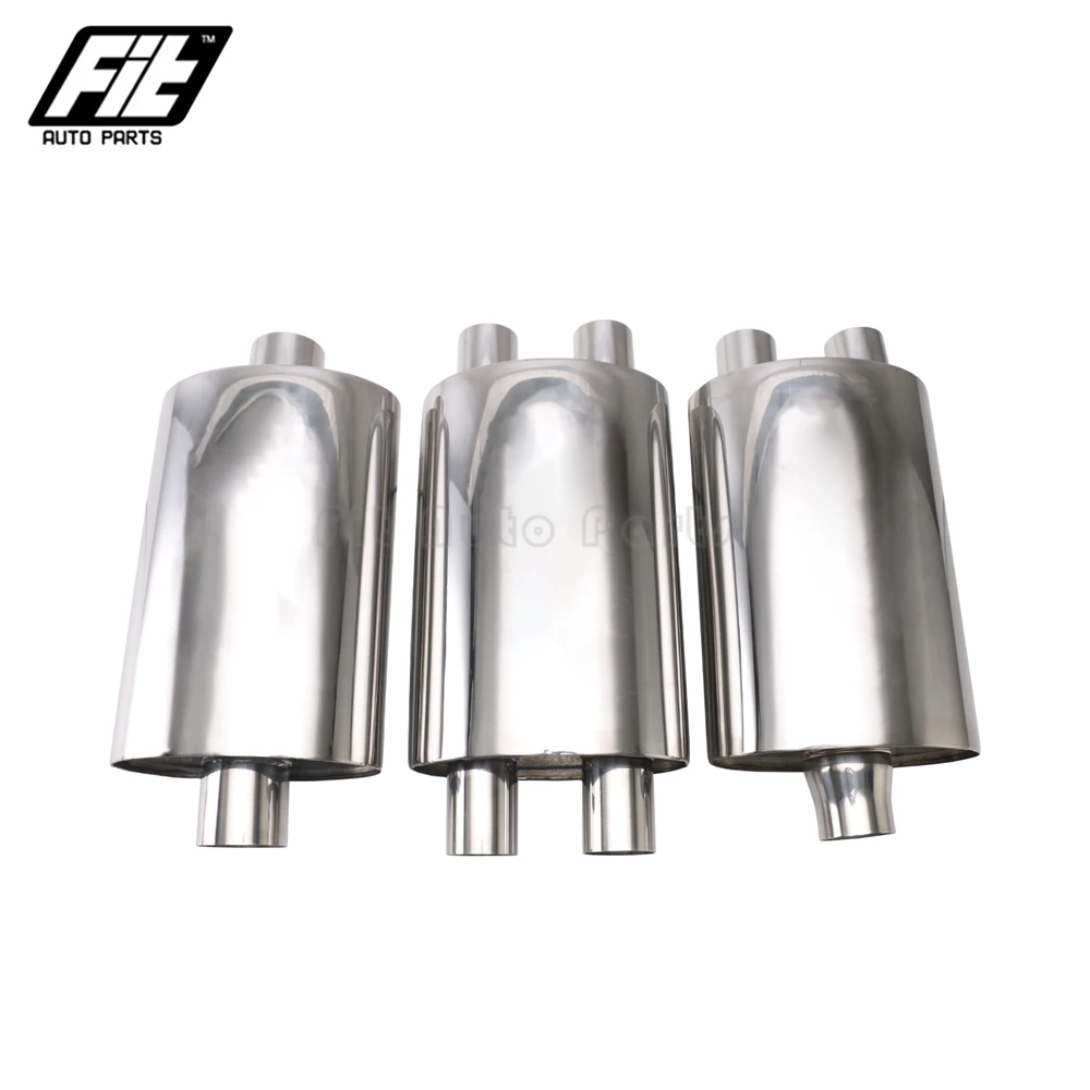 1pcs Universal Car Exhaust Resonator Straight-Through SS201 Muffler Pipe for Auto Modified Replacement