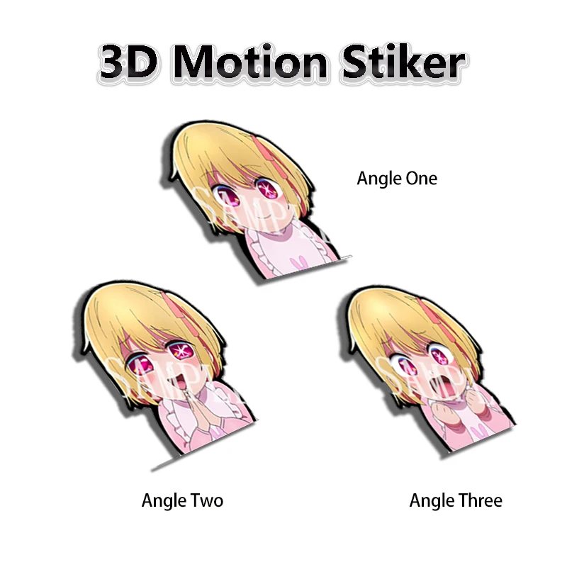 Oshi No Ko Hoshino Ai Anime 3D Motion Stickers Game Peeker Self-adhesive Decals for Cars,Motorcycles,ipad,Refrigerator,Etc.