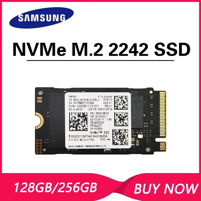 SAMSUNG SSD 2242 PM991PCIe3.0X4 128GB & PM9B1 PCIe4.0X4 256GB M.2 NVMe Solid State Drive