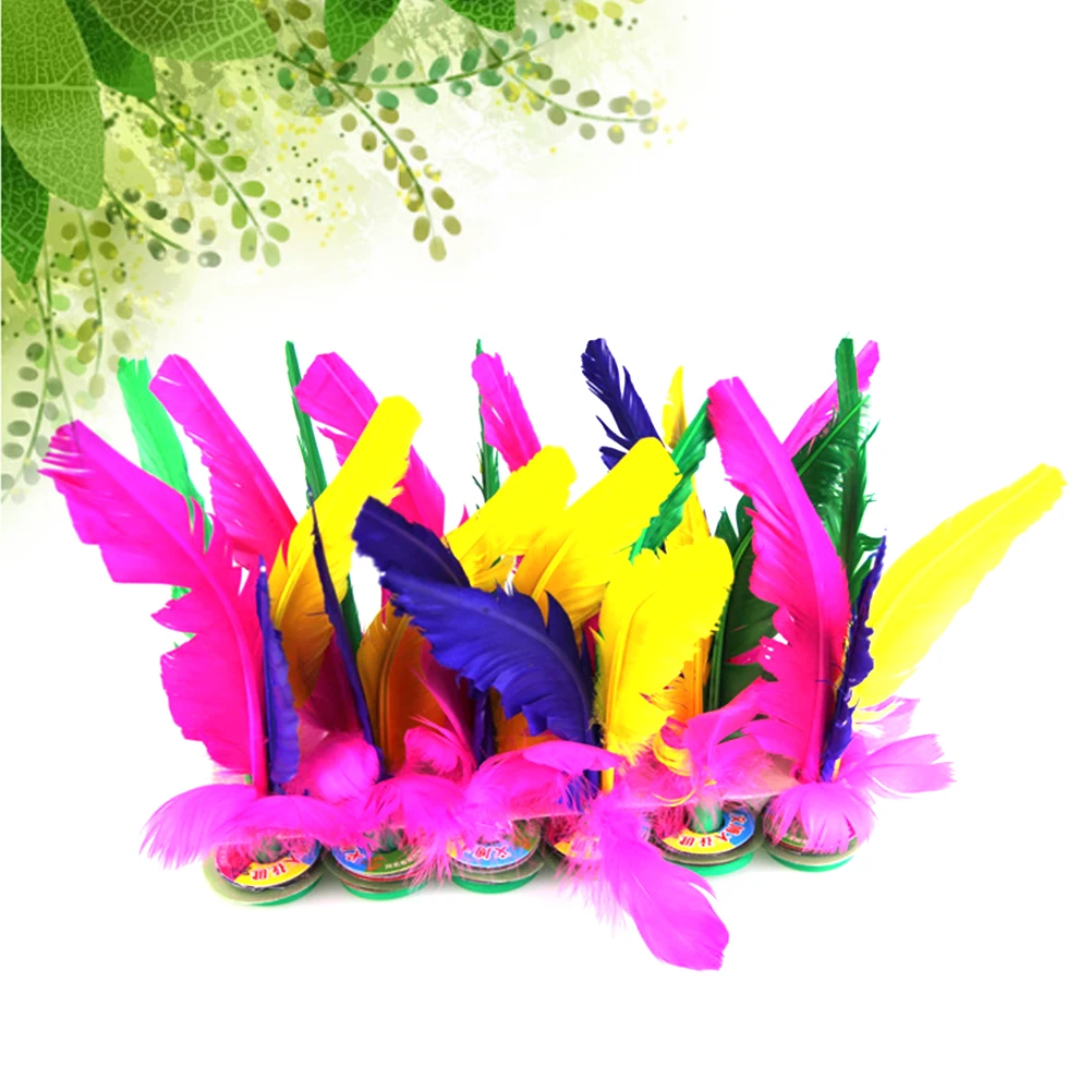 5 stücke Verdicken Kick Federbälle Fuß Sport Spielzeug Spielen Spiele Chinesischen Jianzi Treten Federball (Gelegentliche Farbe)