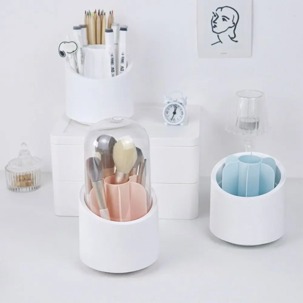 Portable Lipstick Cosmetic Container Eye Shadow Eyebrow Brushes Storage Box Makeup Brush Bucket Desktop Organizer Pen Holder