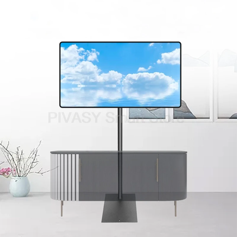 フロアテレビスタンド 隠しベース 高さ調節可能 17-43インチスクリーン用 3段階の高さ傾斜調整 高耐久スチールディスプレイ