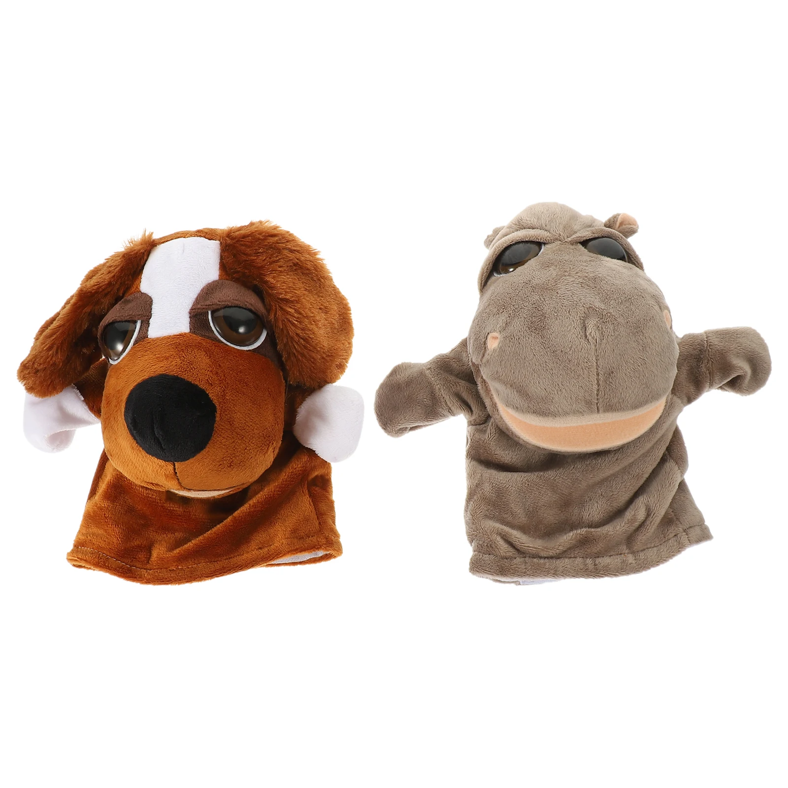 

2 Pcs Animal Puppet Hand Puppets for Children Stuffed Animals Toys Cartoon Toddler Finger