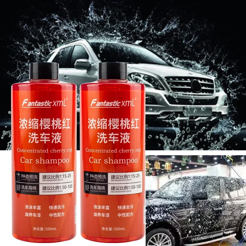 Concentrated Car Wash Liquid 1:100 Multifunctional Car Cleaning Tools Car Soap Powder Windshield Antifouling Wash Liquid 500ml