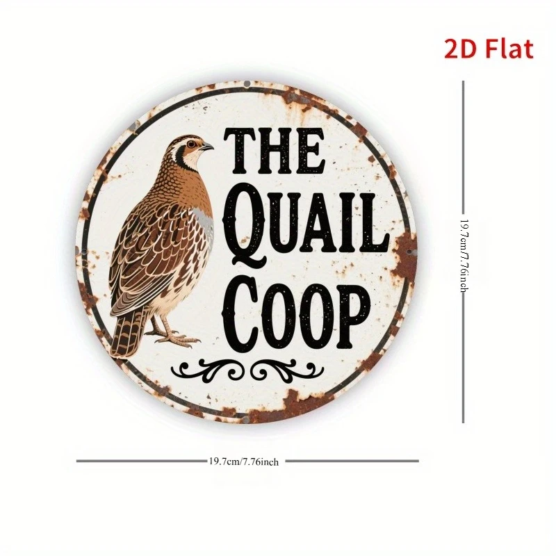 Featuring a Vintage Quail Coop Sign - Practical Aluminum Wall Art with Realistic Quail Illustrations, Waterproof And Pre-Drilled