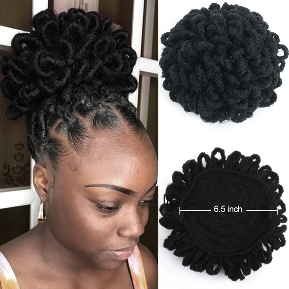 Faux Loc Ponytail Extensions Short Dreadlocks Ponytail Synthetic Nu Locs Ponytail Clip in Dreadlocks Extensions for Black Women