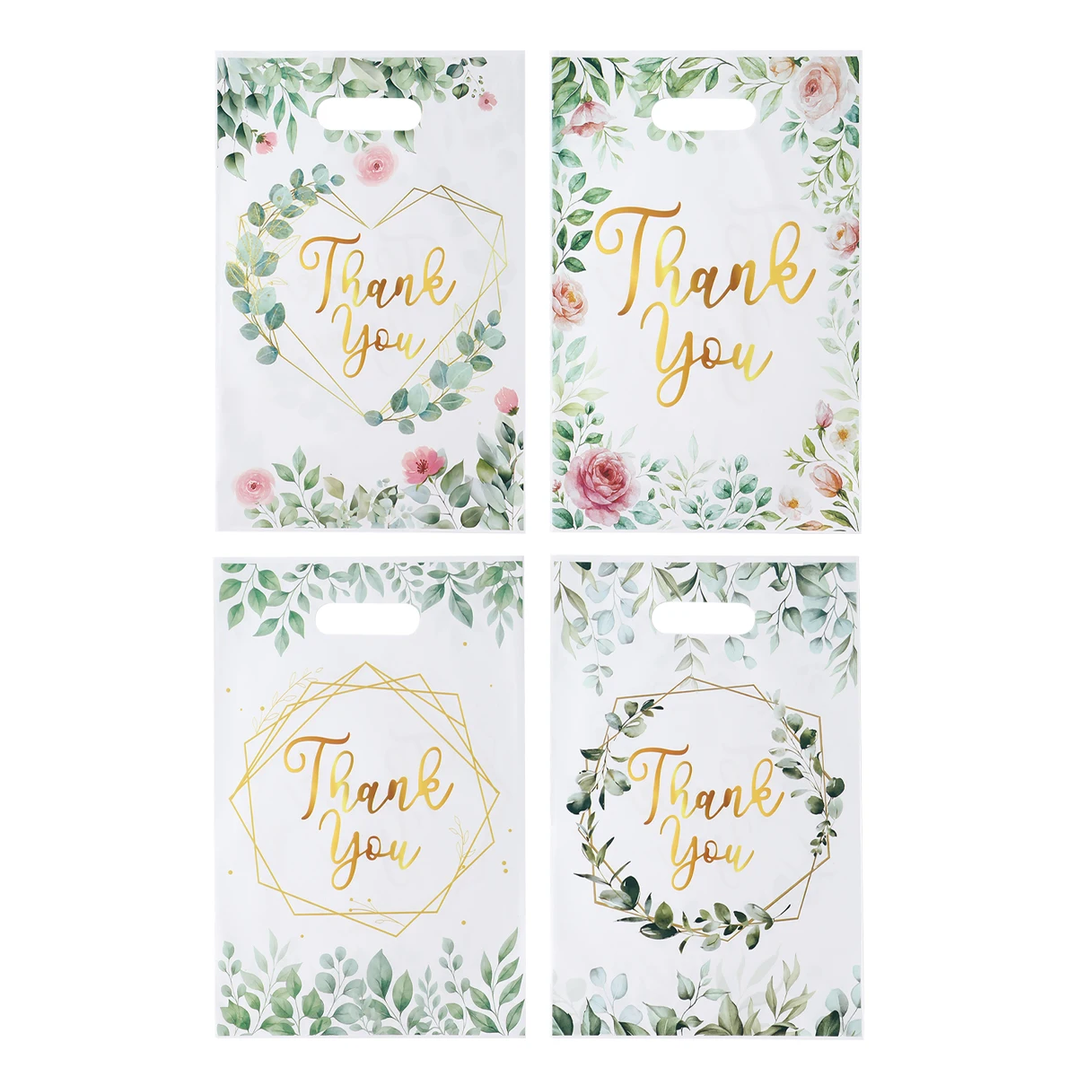 10/25/50 قطعة ورقة الأوكالبتوس شكرا لك هدية أكياس التعبئة حقائب للهدايا الصغيرة الزفاف عيد ميلاد الطفل دش لوازم الحفلات لصالح حقيبة