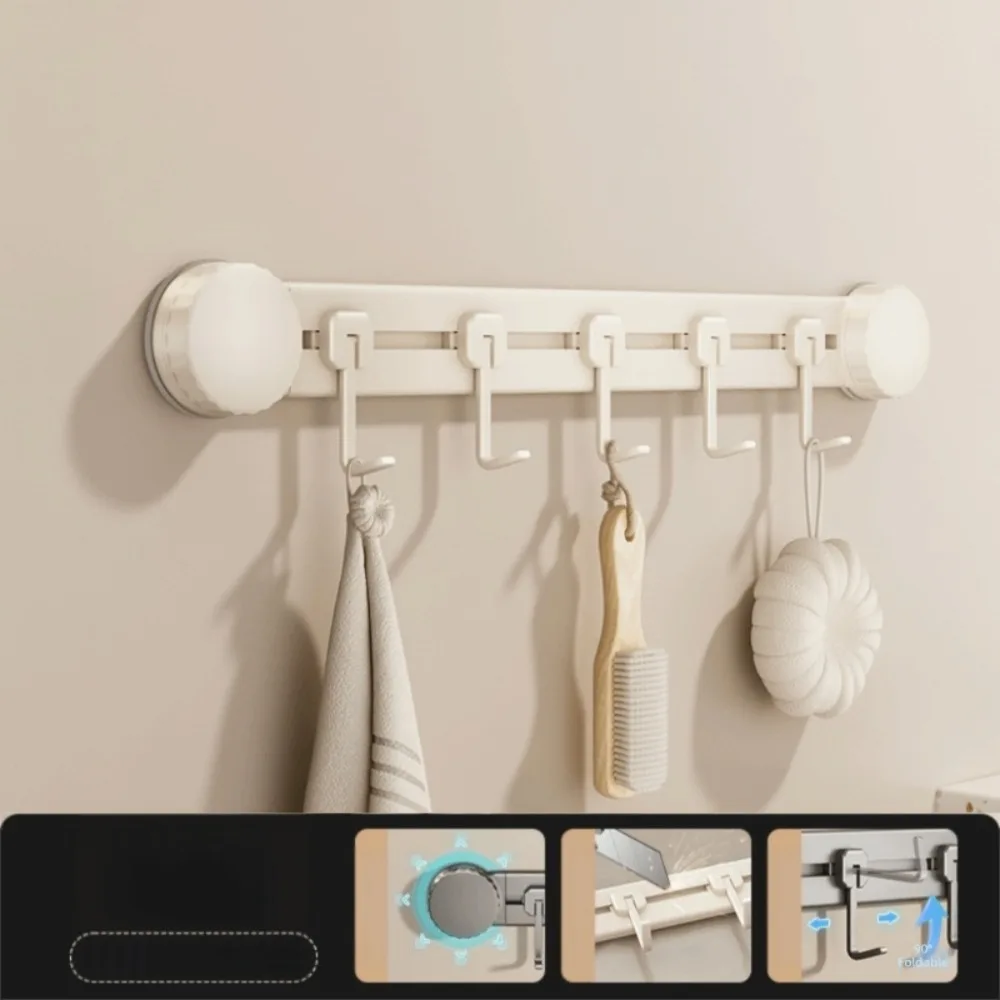 

4/6 Hooks Vacuum Suction Cup Hooks Wall-Mounted Traceless Hanging Clothes Hooks Space Saving No Drilling Kitchen Storage Hooks