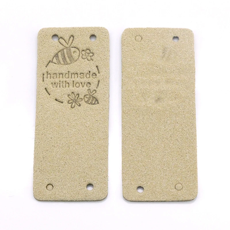 Hot 50Pcs Handmade Label Hang Tags For Handmade With Love Tags Leather Tags For Clothes Gifts Bags Sewing Accessories