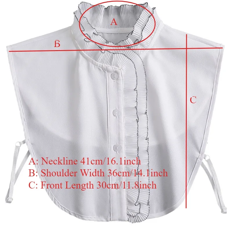 Classic Lady Shirt False Collar For Womens Shirt Lace Half Detachable False Faux Collar Tie False Collar Decorative
