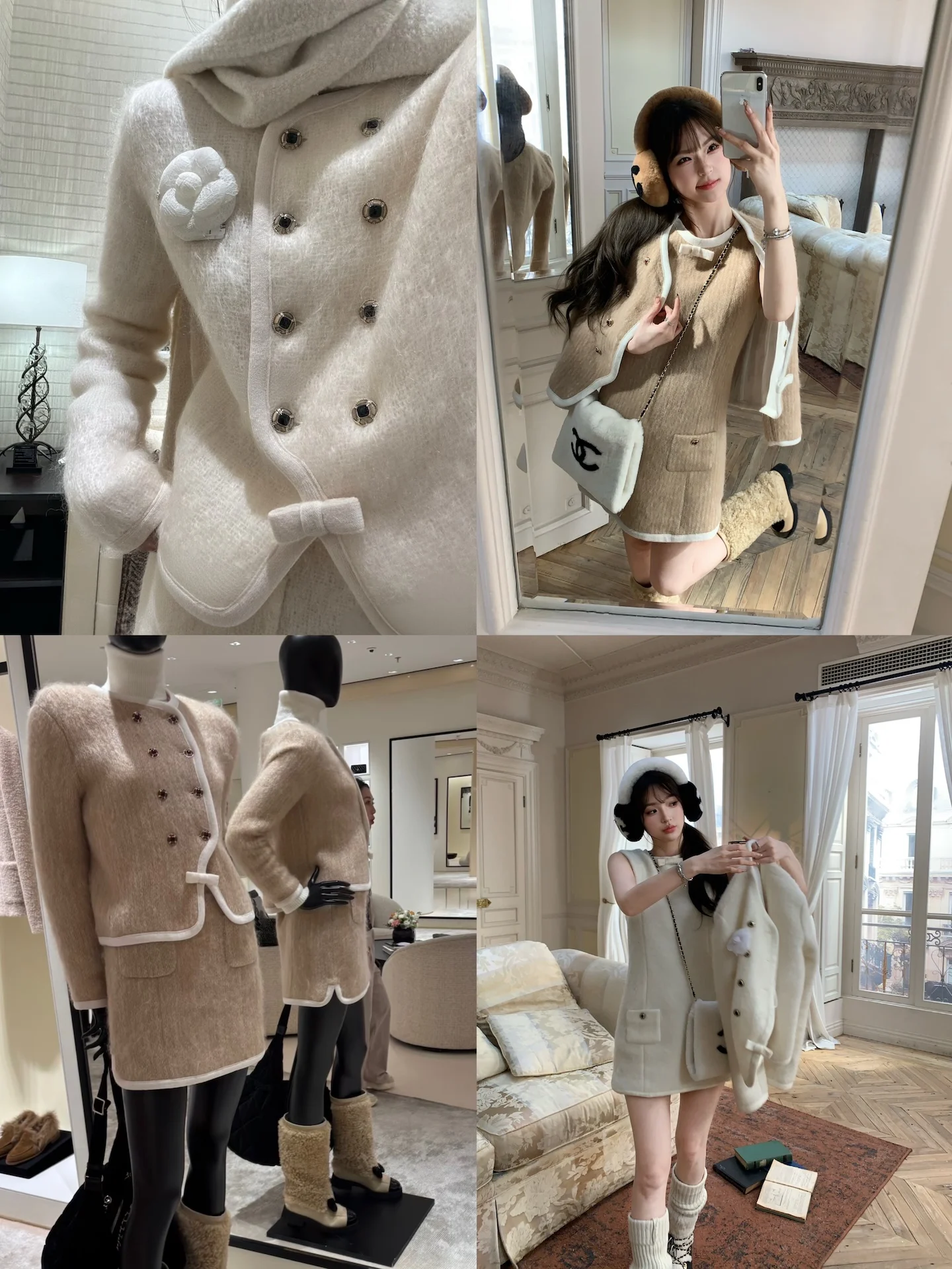 

Пальто F Boutique 25N Ski Series из утолщенной шерсти для молодых женщин, двубортное, без капюшона