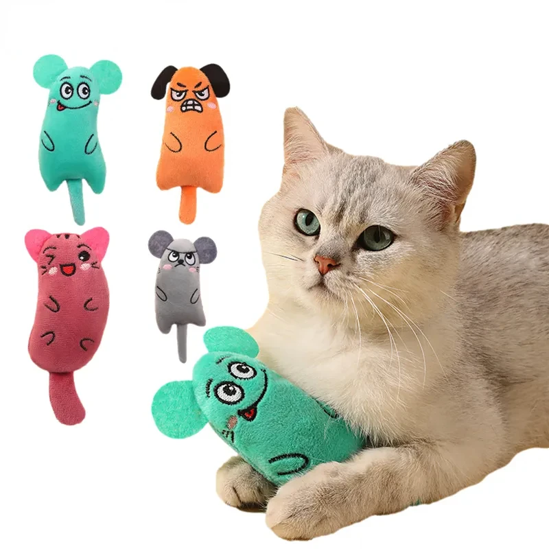 

Cute Cat Toys Funny Interactive Plush Cat Toy Mini Teeth Grinding Catnip Toys Kitten Chewing Squeaky Toy Pets Accessories
