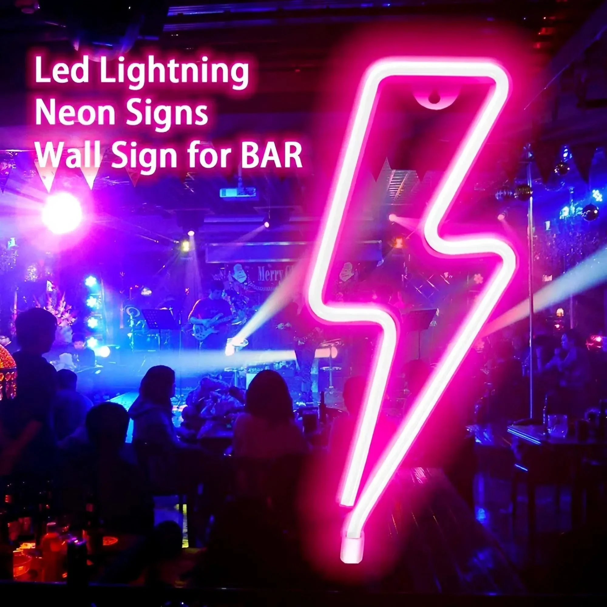 Multicolor LED Lightning Lamp Neon Style Creative Home Decor Festival Atmosphere Light Unique Design