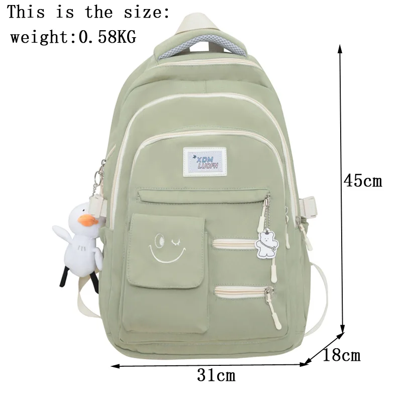 Mochila escolar de nailon para hombre y mujer, morral escolar de viaje, impermeable, ideal para estudiantes, niñas y niños