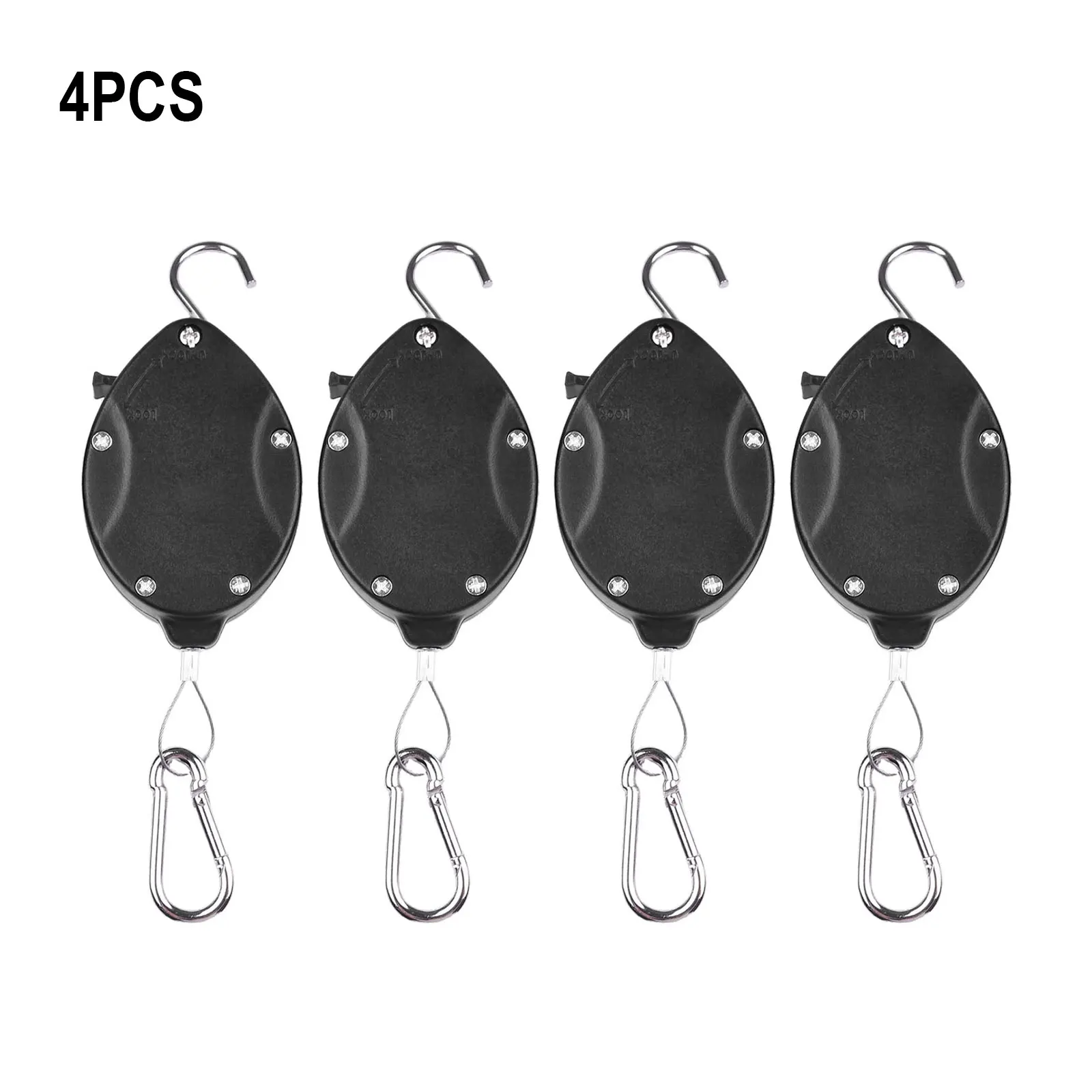 4Pcs Plant Hook Pulley, Retractable Plant Hanger Easy Reach Hanging Flower Basket For Garden Baskets Pots And Birds Feeder