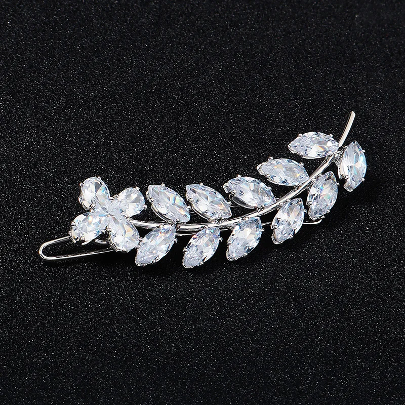 Zirkon Haarnadeln Frauen Kristall Haarschmuck Mode Haars pangen Haar bekleidung Hochzeit Haars pangen Schmuck Zubehör – Detail 5