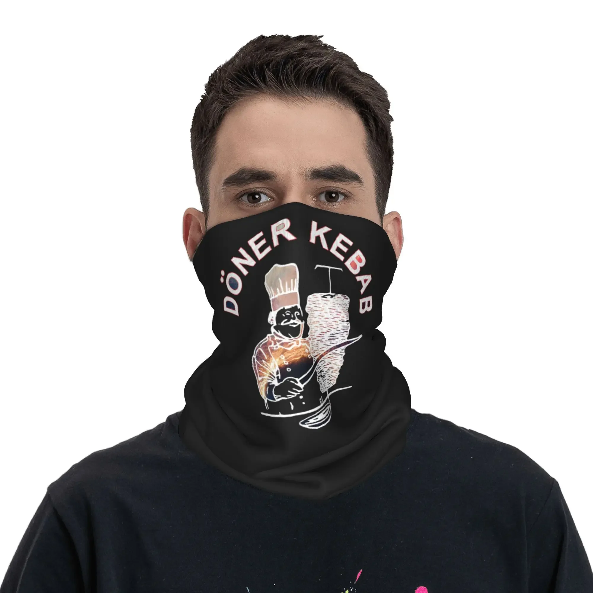 Funny Doner Kebab Cartoon  Bandana Neck Cover Printed Wrap Mask Scarf Multifunction Balaclava Cycling For Men Women Adult
