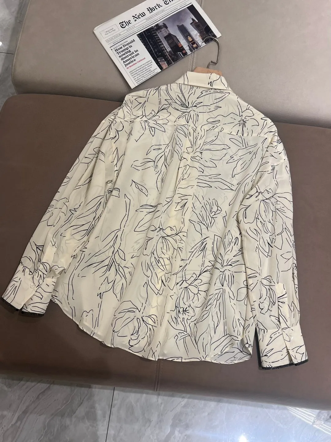 2024 spring collection printed silk shirt