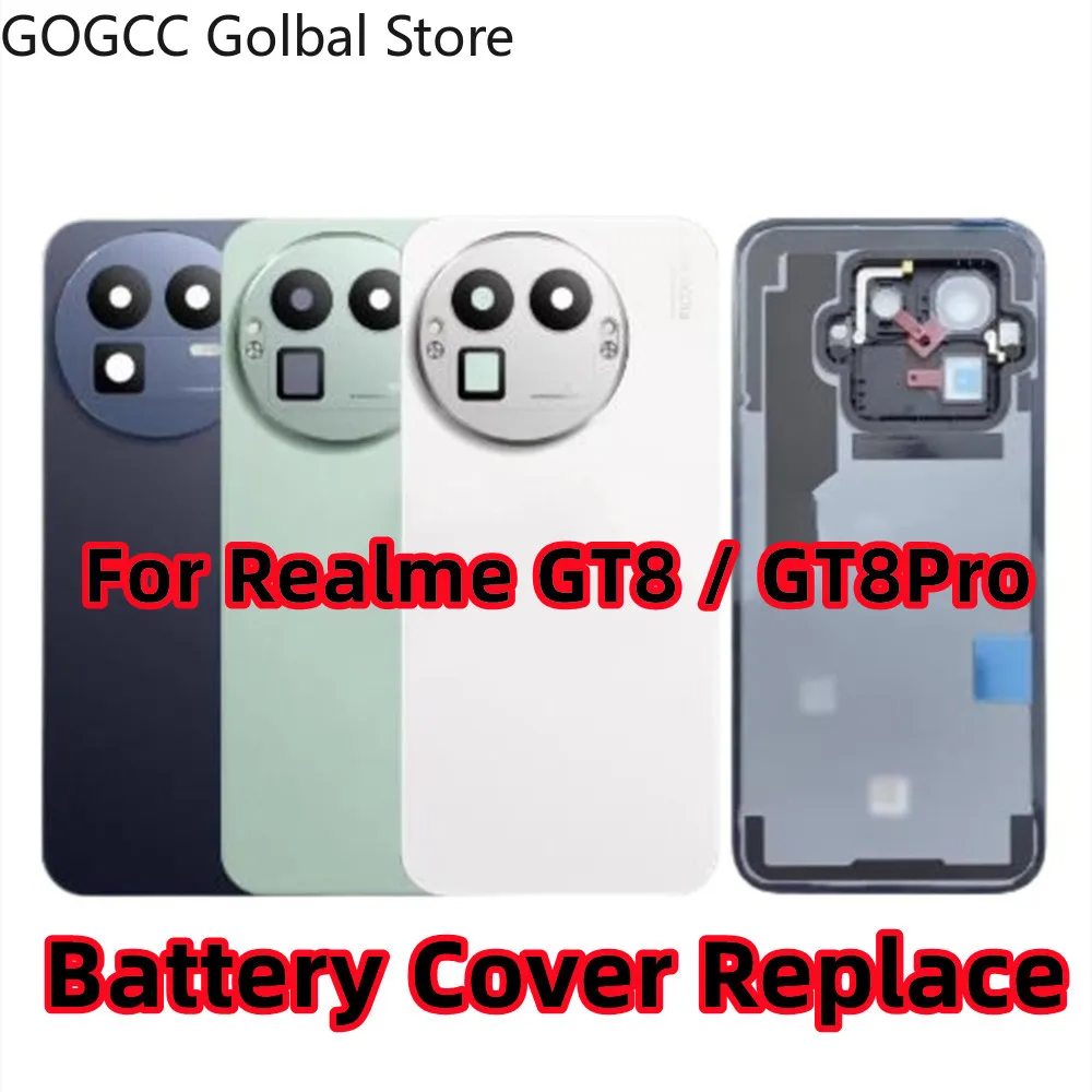 

Repair Ori For Realme GT 8 Pro GT8 5G Back Cover Glass Panel + Lens Frame Rear Battery Door Case Housing GT8Pro Replacement Part