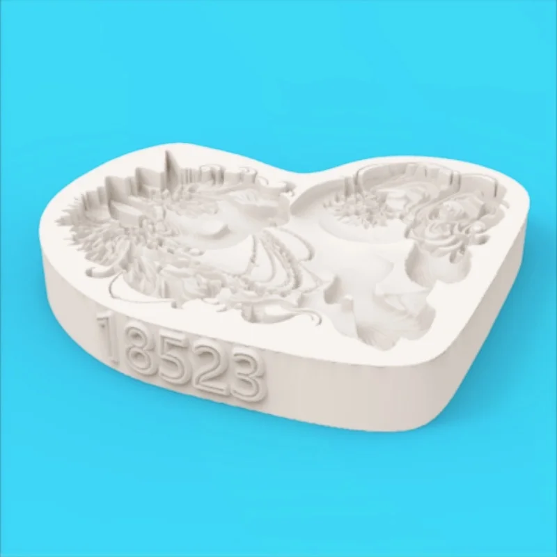 Luxurious Decorative Style Unicorn Art Mold, Pearl Garland Embellishment Design, Dreamy Dessert Fondant Chocolate Making Silicone Mold