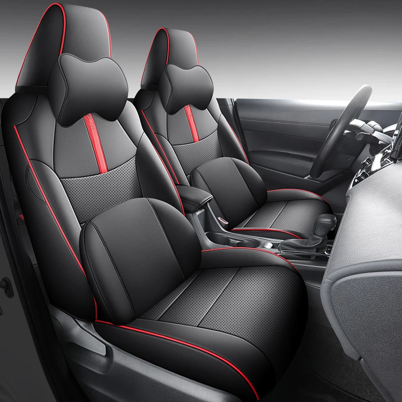 

Luxury Leather Car Seat Covers For Toyota RAV4 2019-2024 Airbag Compatibility Interior Upgrade Breathable Automotive parts