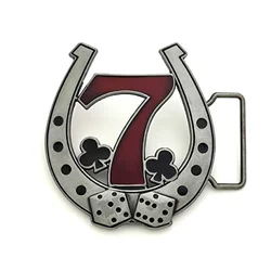 Horseshoe Lucky 7 belt buckle Western style