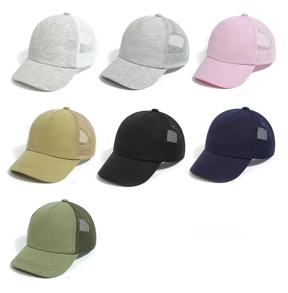 

Lovely Kids Trucker Ball Cap Outdoor Leisure Duck Cap Solid Color Curved Brim Sun Hat Baseball Cap 7 colors