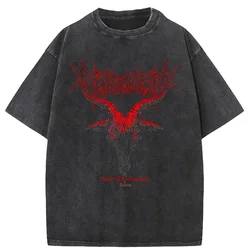 Hip Hop Punk Men T Shirt Dark y2k Sheep Head Thorns Short Sleeve T-shirt Female Harajuku loose Plus Size Streetwear Cotton Tops