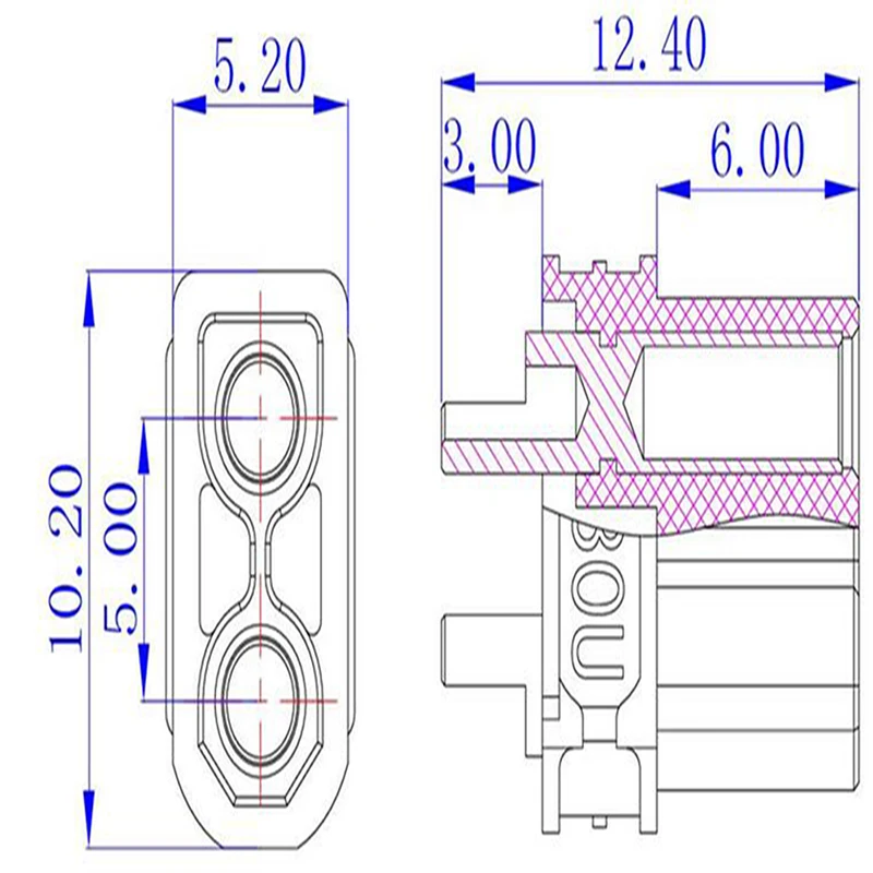 Imagem -06 - Macho Fêmea Bala Conector Plug para rc Fpv Lipo Bateria rc Quadcopter Diy 100 Peças Xt30u Xt30u