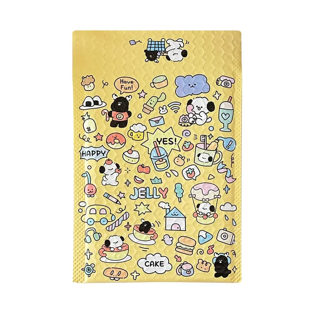 10Pcs Korean INS Cute Happy Puppy Bubble Mailer Lovely Girls Kpop Photo Card Packing Bag Waterproof Shipping Bubble Envelope