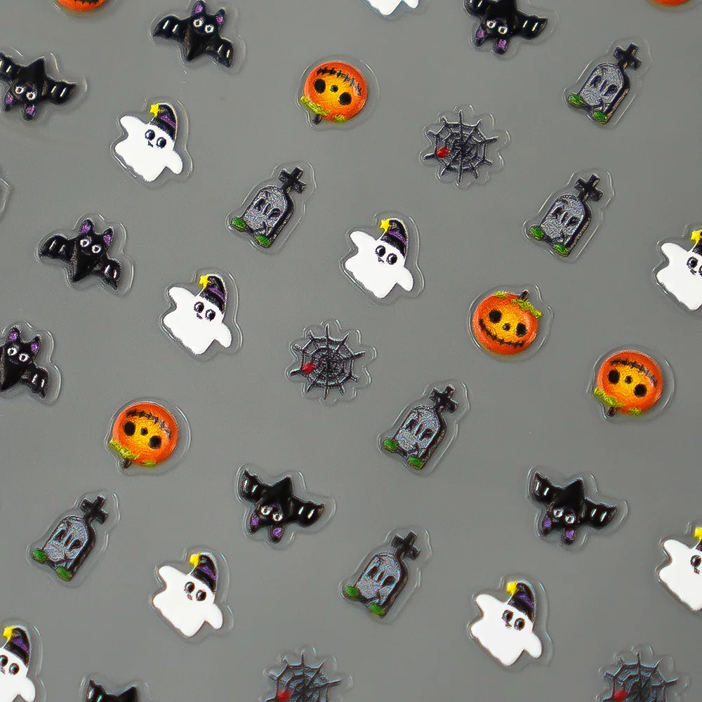 1/5/10pcs Zucca Fantasma Pipistrello Adesivi Per Unghie 5D In Rilievo Halloween Unghie artistiche Adesivi Manicure FAI DA TE Decorazione autoadesiva Decalcomanie