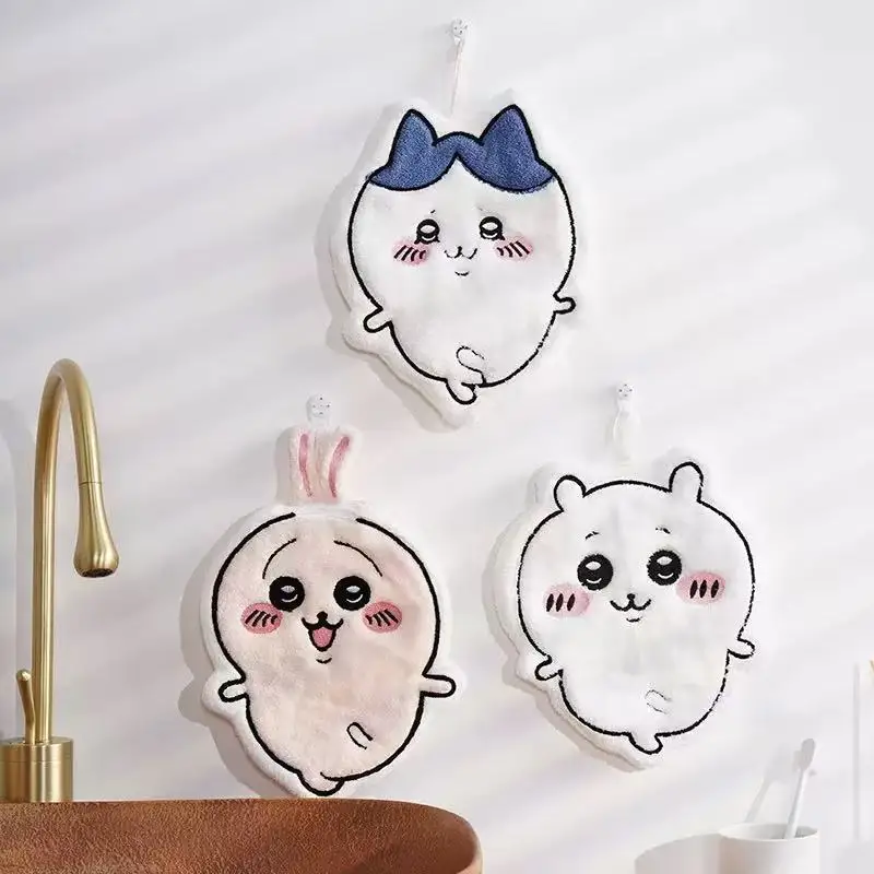

Cute Cartoon Hand Towel Wall-hanging Type Highly Absorbent Thick and Durable Suitable for Household Use in Kitchen and Bathroom.