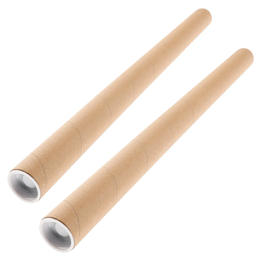

2pcs Paper Brown Mailing Tubes Art Print Storage Container Poster Shipping Cylinders Protective Packing For