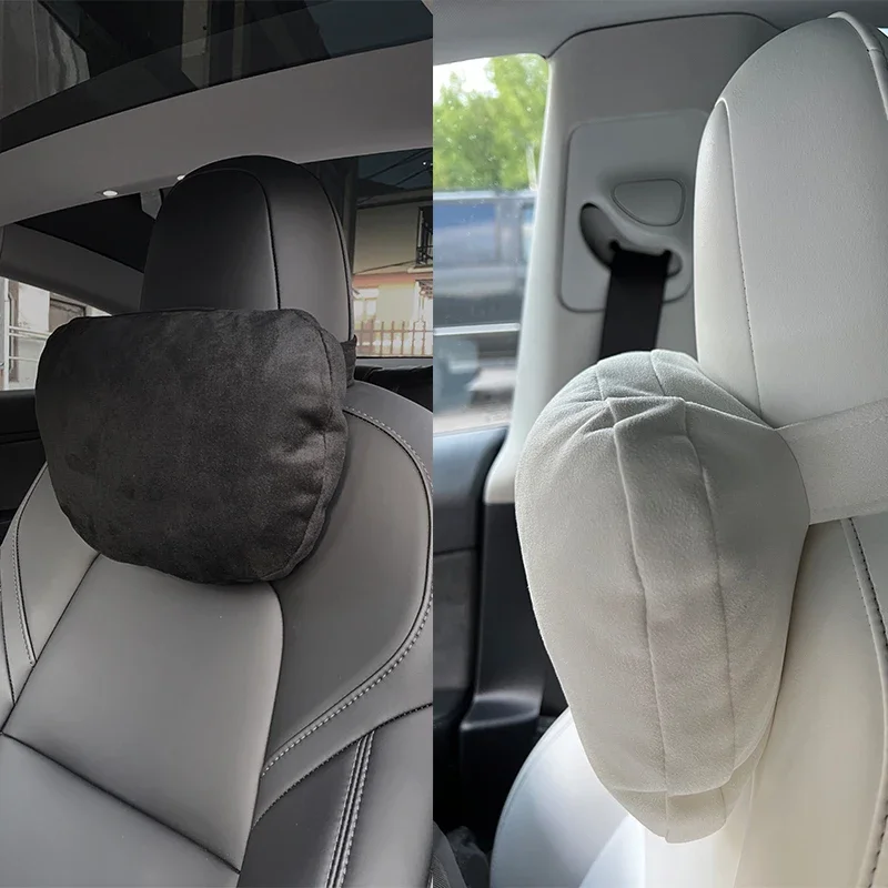 

For Tesla Model 3 Model Y Car Seat Headrest Neck Pillow Model S Model X Soft Comfort Memory Cushion Protect Cover Accessories