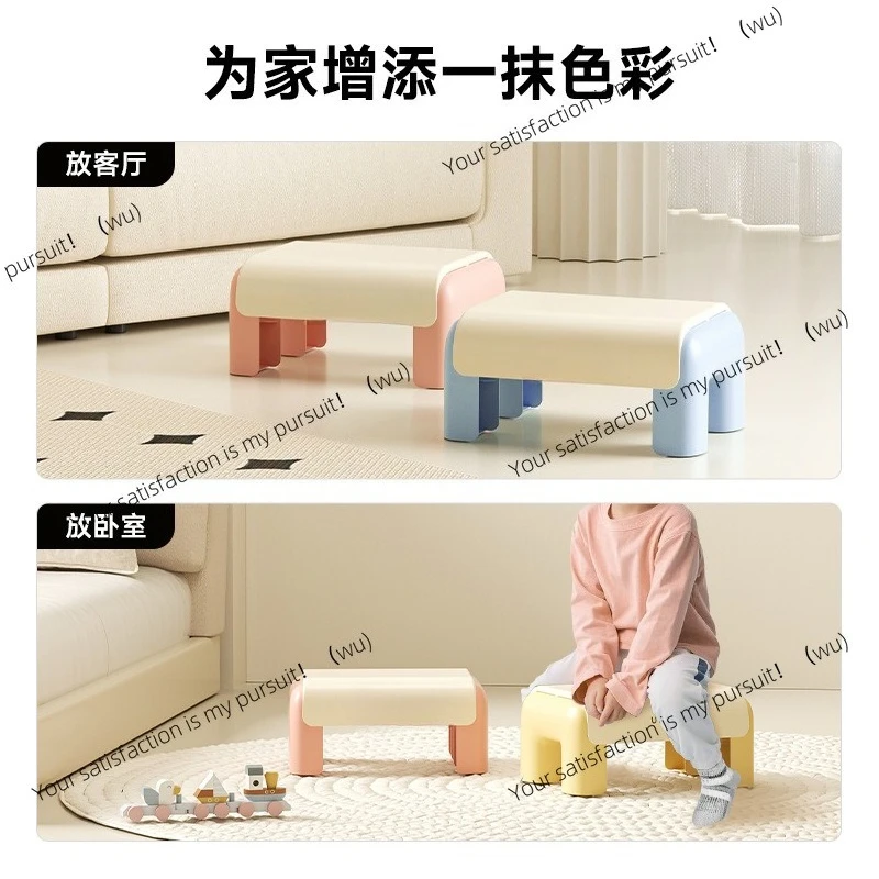 Stool high value cute baby bathroom bath chair living room thickened non-slip shoe change plastic small bench view 2