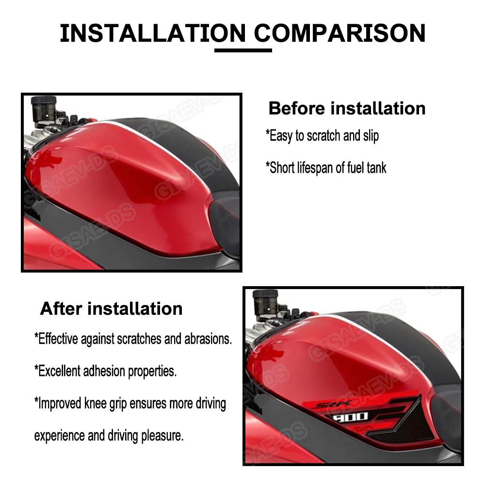 Motocicleta para qjmotor srk gsr 800 rr srk800rr tanque almofada tampa apertos kit de óleo combustível gás joelho carenagem fender cobre proteção adesivo