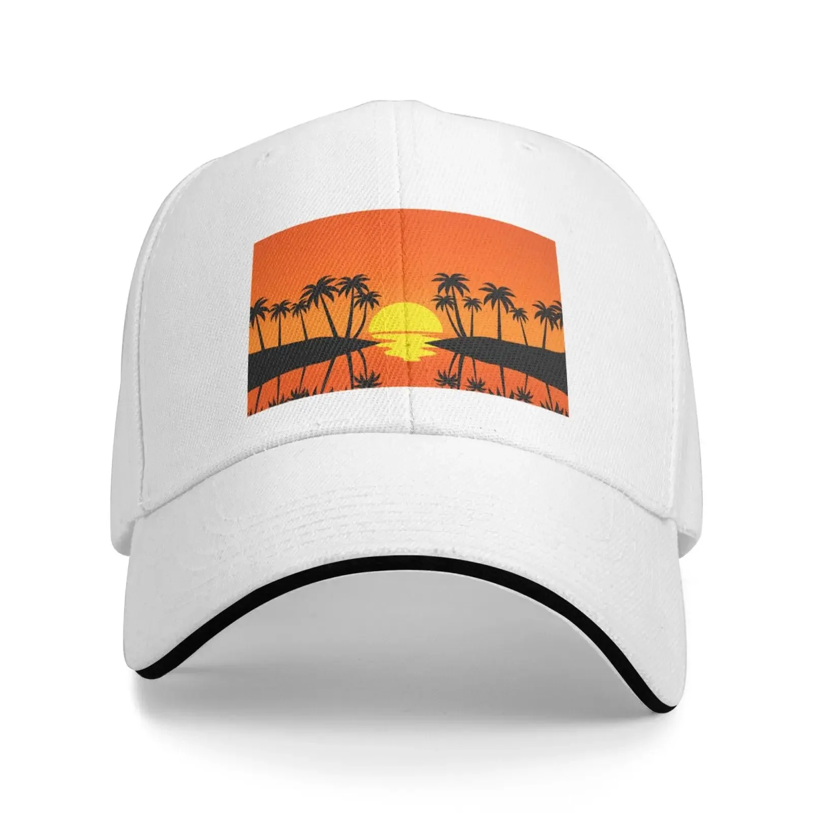 Tropical Sunset Landscape Baseball Cap Sandwich Duck Tongue Hat Spring Summer Unisex Fashion Sports Outdoor Travel Daily