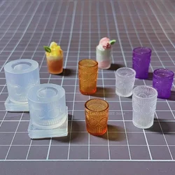 Miniatuur Gesneden Beker Siliconen Mal Poppenhuis Simulatie Voedsel Speelgoed Pop Mini Waterbeker Model Uv Lijm Druppel Diy Mal