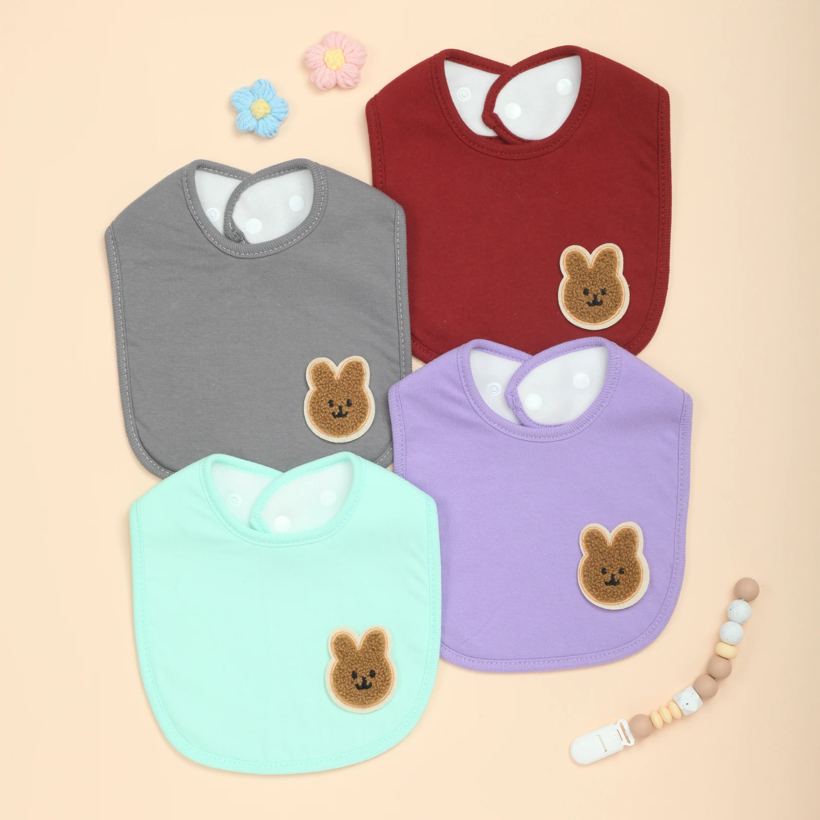 

4 Pack Soft Baby Bibs for Boys and Girls, Super Absorbent Infants Bibs for Drooling, Teething, Feeding, Skin-friendly