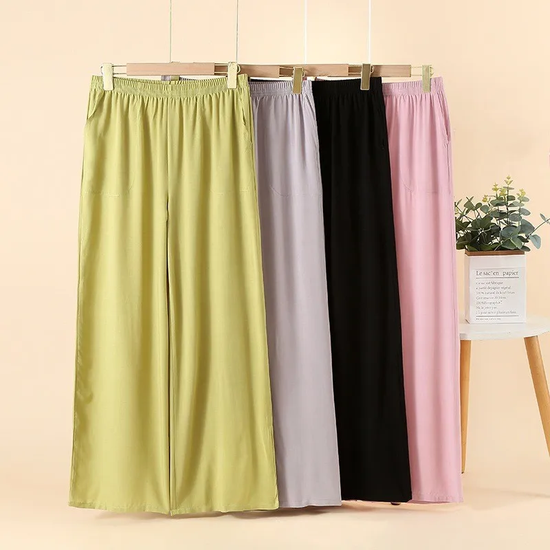 

Капри пижамные штаны женские свободные летние мягкие вискозные домашние брюки высокого качества широкие брюки больших размеров домашние брюки с кондиционером