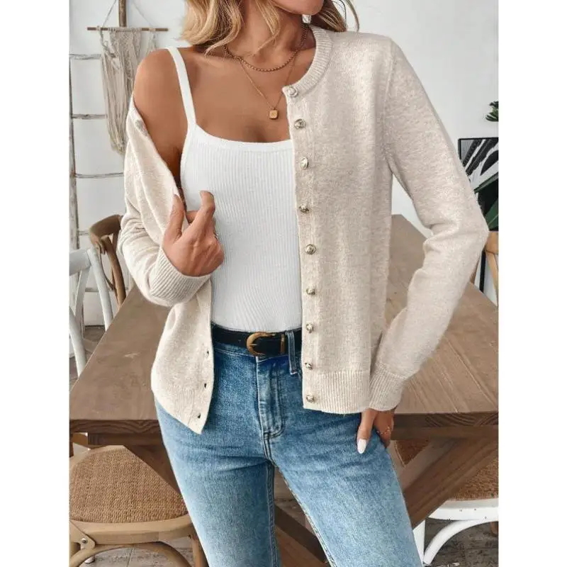 

Повседневная трикотажная одежда Long Sve Открытый кардиган Чистый цвет Универсальный Sle Coolmax Fiber Ciwalk Внутренняя одежда Воротник Деформируемый