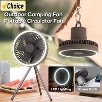 2025 10000mAh 4000mAh Camping Fan Rechargeable Desktop Portable Circulator Wireless Ceiling Electric Fan with LED Lighting NEW