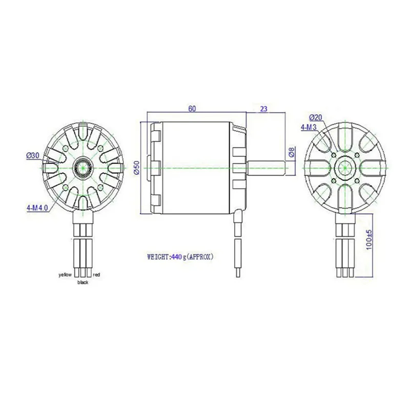 5065-320KV Sensory Non-inductive Brushless High-power DC Gear Motor Four-wheel Remote Control Skateboard Speed Control Motor