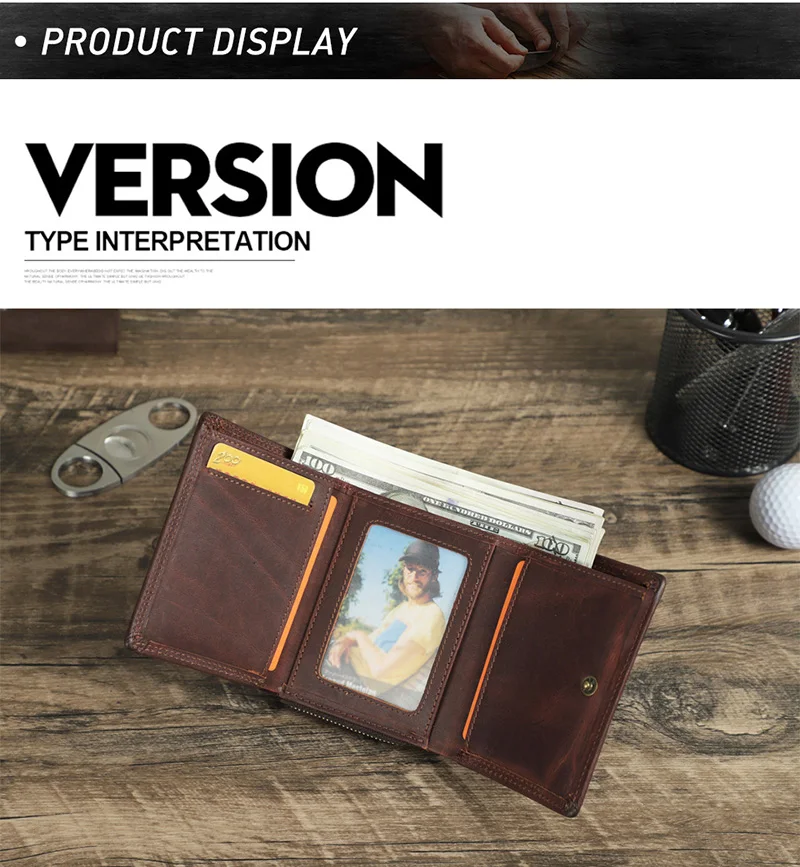 YKOSM Vintage Luxus Echtes Leder Airtags Brieftasche Männer Frauen Geldbörse Mit RFID Blocking Box Anti-verloren ID Kreditkarte Tasche – Detail 9