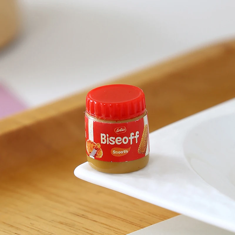 [JN] 6 قطعة دمية مصغرة محاكاة زبدة الفول السوداني نموذج ديكور لعبة لملحقات الدمية لعبة نموذج المنزل