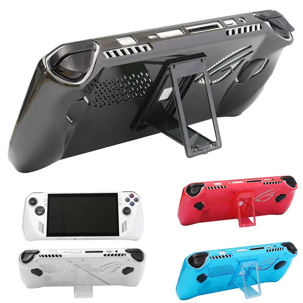 Shockproof Protective Case PC Transparent Handheld Console Shell Full Coverage with Kickstand Back Cover for Asus ROG Ally