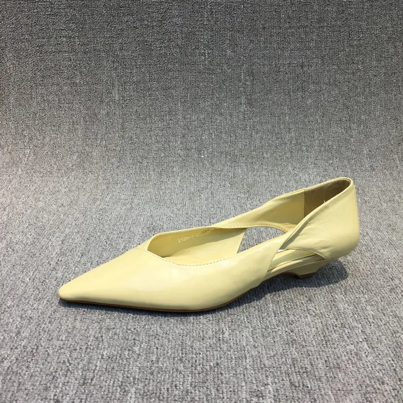 European and American Minimalist Women\'s Shoes 2024 New Design Sense Slim Heel Shallow Mouth Pointed Hollow Women\'s Single Shoes