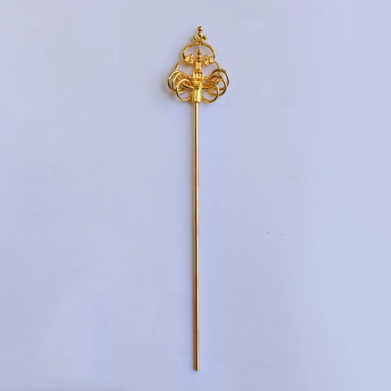 WSHYUFEI 17/21/23/29cm Ksitigarbha Buddha Figure Buddhist Monk Staff Metal Sceptre Wand Buddhism Hand Accessories