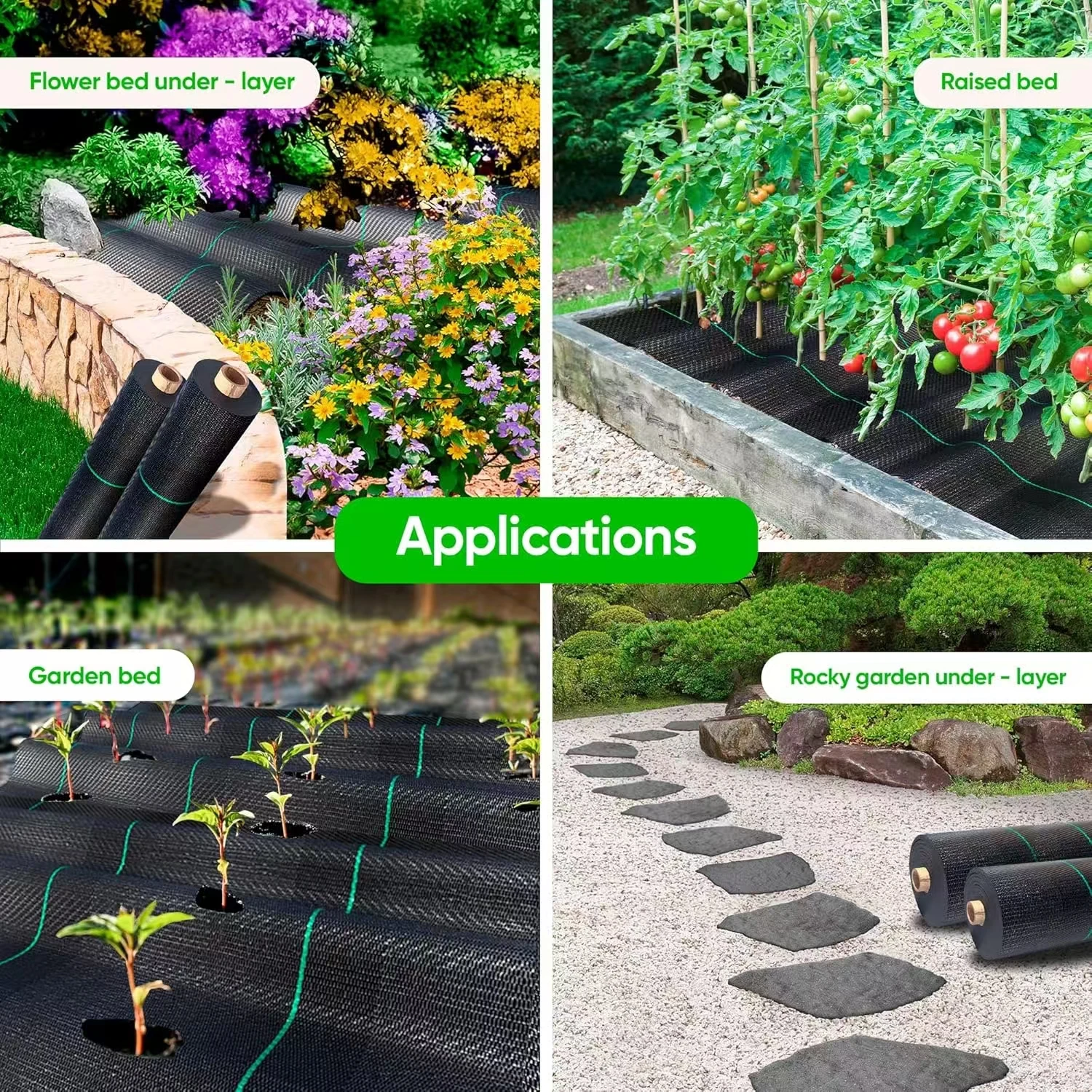 2025Agricultural Plastic  Woven Anti-Grass Weed Block Ground Cover Control Barrier Mat Landscape Fabric